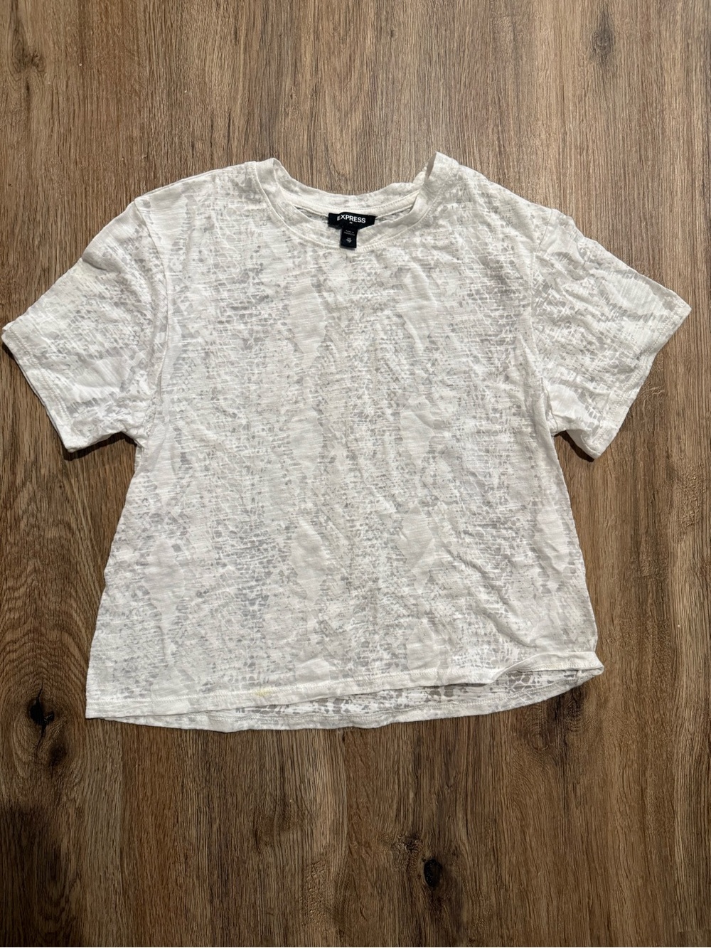 Express White Semi-Sheer Short Sleeve Tee XS